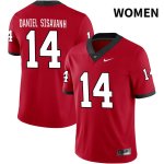 Women's Georgia Bulldogs NCAA #14 David Daniel Sisavanh Nike Stitched Red NIL 2022 Authentic College Football Jersey TTT7654YL